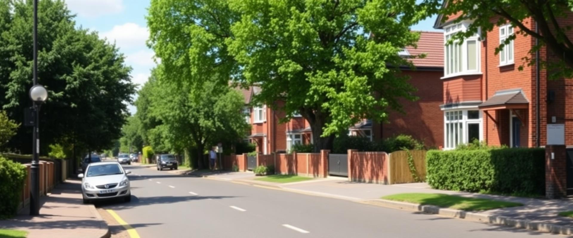 Residential street in Chingford with semi-detached family homes