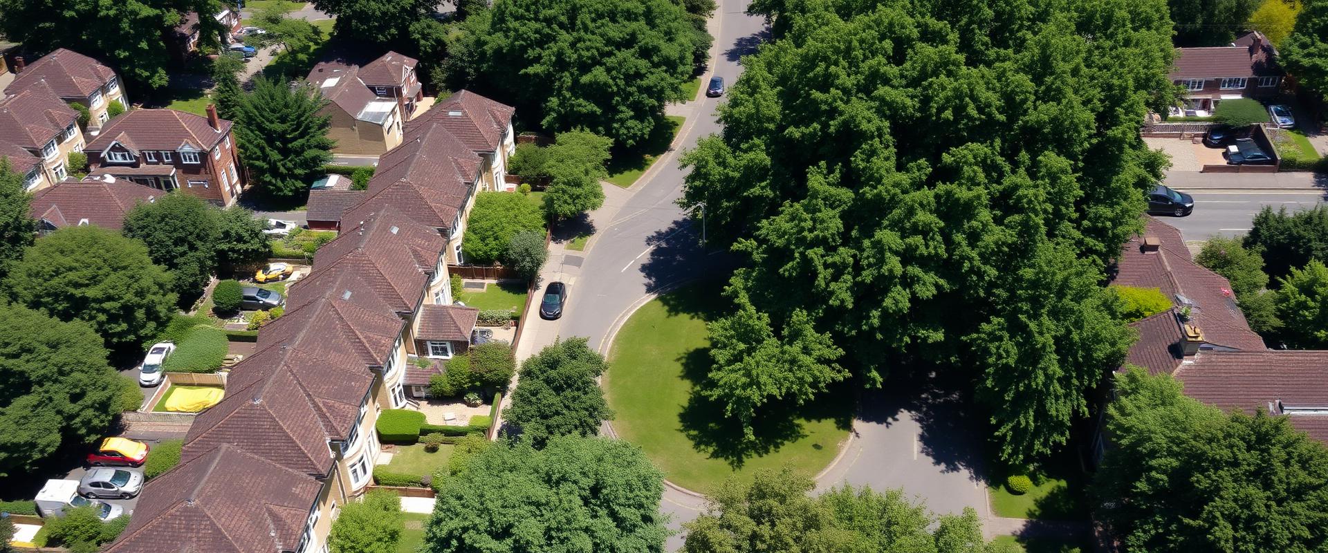 Aerial view of Woodford Green residential area — plumber serving local homes
